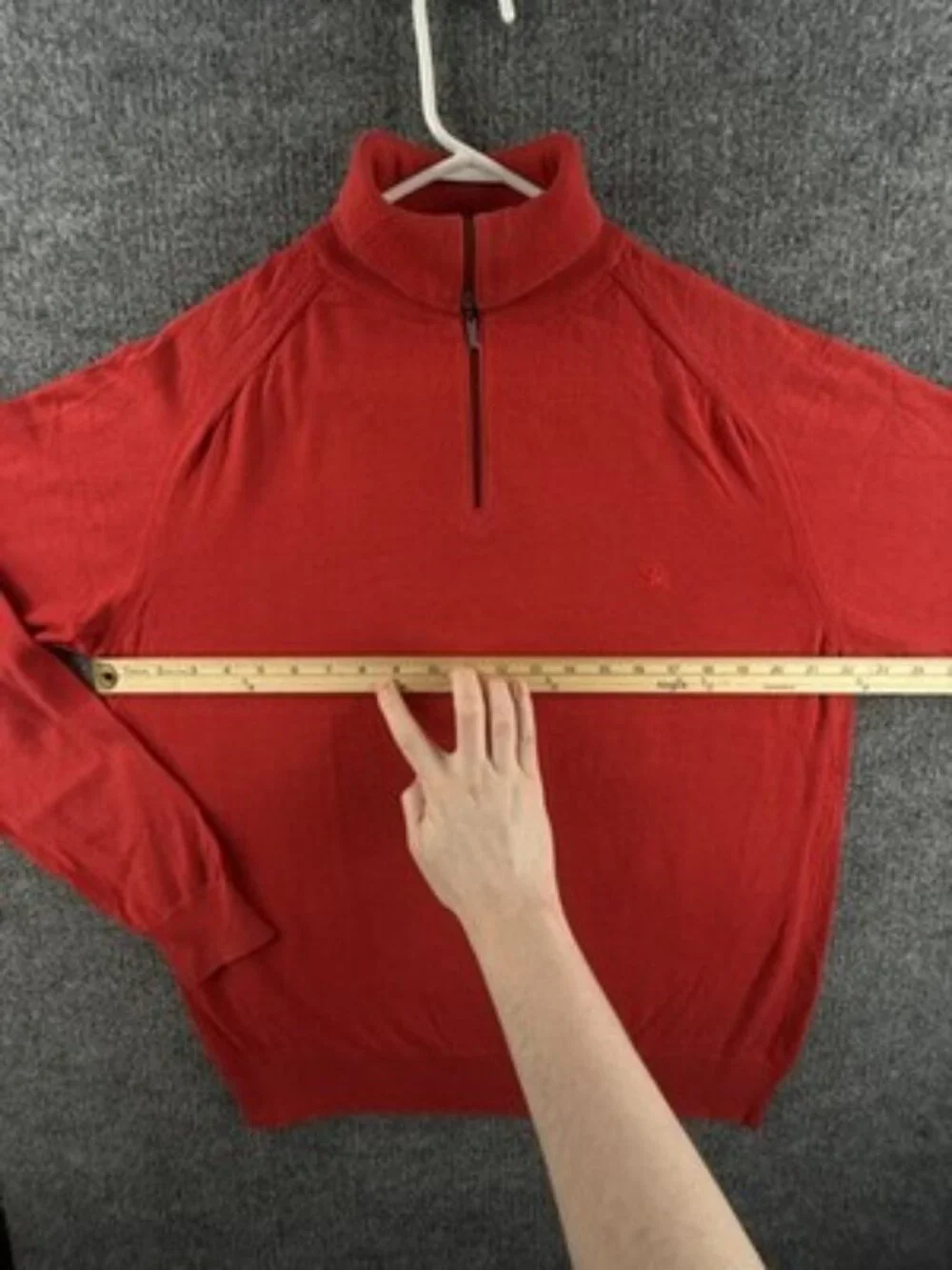 Burberry London Zip Turtleneck Red Pullover 5 Sweater Knit Solid Long Sleeve